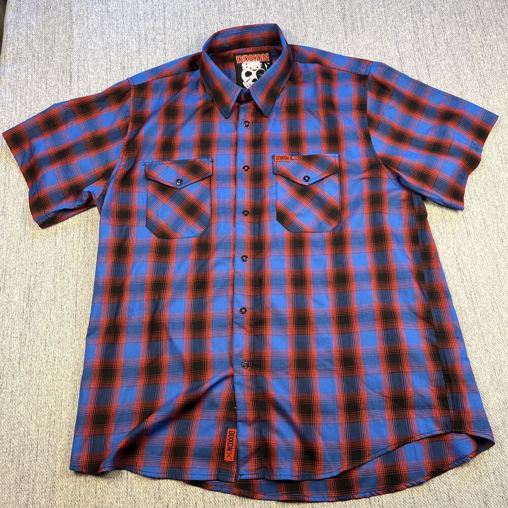 Dixxon The 13th Short Sleeve Bamboo Shirt Men's XL Plaid Friday Horror Slasher